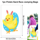 Happy Easter Party Jumping Bag Cute Cartoon Rabbit Chick Egg Pattern Potato Sack Race Bag Outside Field Games for Kid and Family