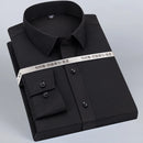 New pure white spring and autumn formal long sleeved men's shirt for business, leisure, fashion, slim fitting, and non ironing