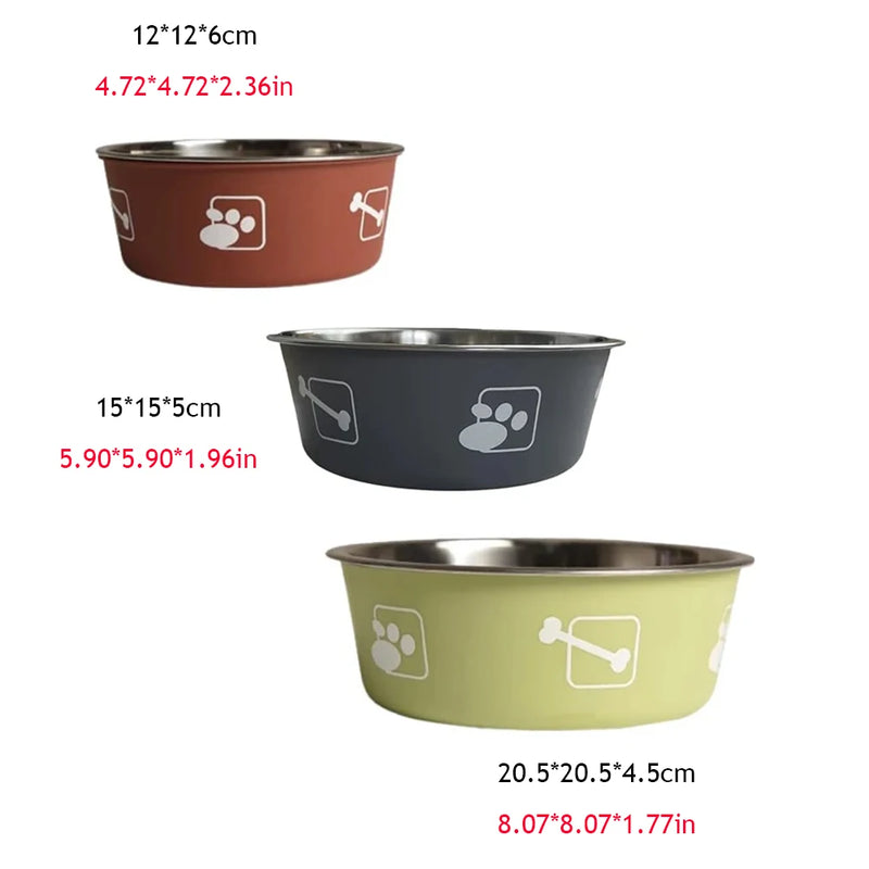 Pet Supplies Stainless Steel Printed Dog Bowl Cat Bowl Cat Food Bowl Dog Food Bowl Stainless Steel Pet Bowl Dog Accessories