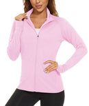 TACVASEN Full Zip UPF 50+ Sun Protection Summer Jackets Womens Long Sleeve Shirts Casual Jackets W/ Zipper Pockets Tops Outdoor