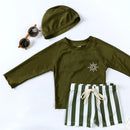 2025 Kids Boy Swimsuits Summer Sun Protection Vacation Beach Pants Long sleeve Tops with Hat Children Surfing Swim Suit 1-7T