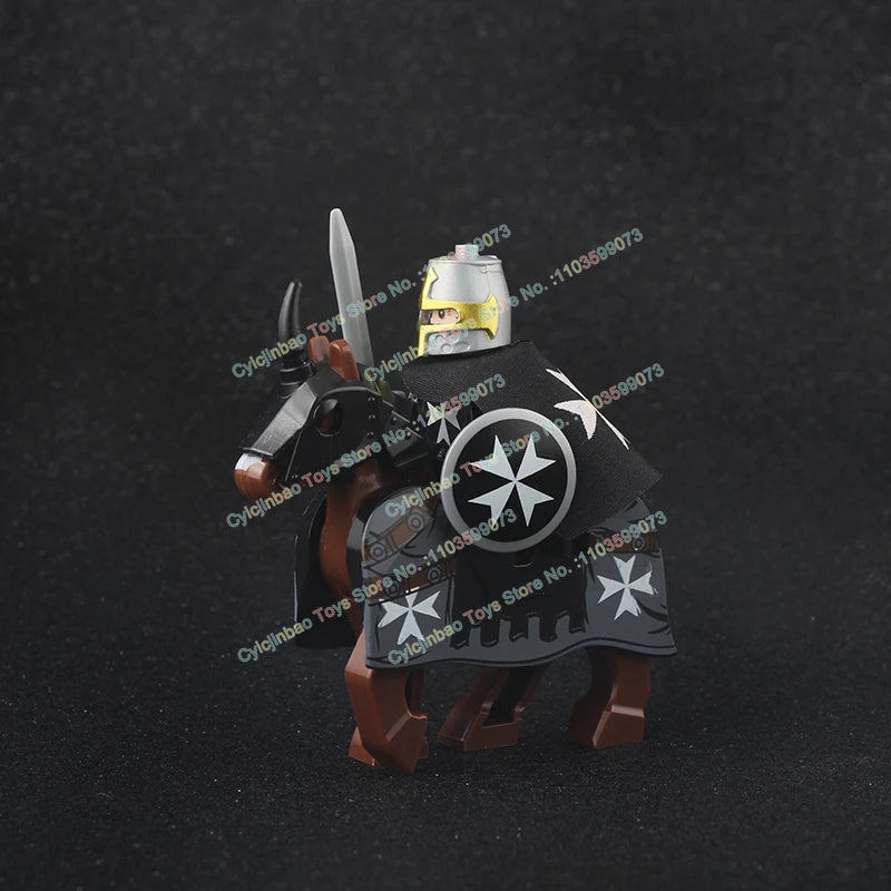 Medieval Knight Stormwind City Guard Reloaded Golden Horse Silver Horse Action Figures Building Blocks Accessories Toys DT8902