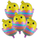 5pcs Easter Cute Rabbit Balloons White Bunny Shaped Balloons Happy Easter Foil Balloons for Easter Party Decors Kids Birthday