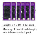 NAGARAKU All Size 6 Cases  C D CC DD Curl  Faux Mink Eyelashes Extension  Individual Eyelashes  Artificial Fake False Eyelashes