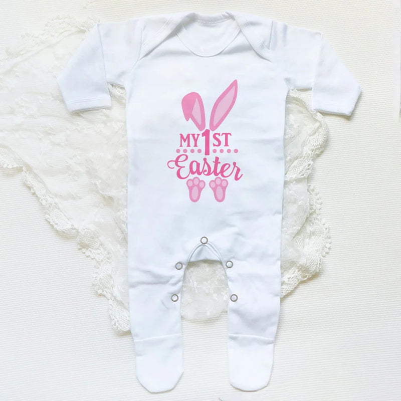 My 1st Easter Baby Bodysuit Babygrow Sleepsuit Rabbit Print Baby Coming Home Hospital Outfit Clothes Infant Easter Party Romper