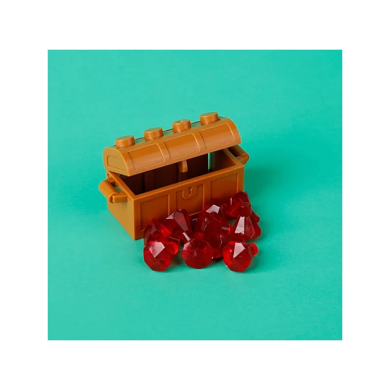 MOC Building Blocks Figures Accessories Cash Dollar Coin Bag Model Gold Silver Bar Colored Diamond Treasure Box Series Coffer