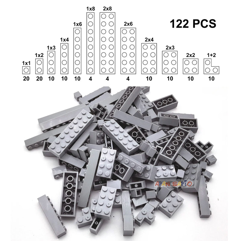 122pcs Thick Figures Bricks 12 Size DIY Building Blocks Educational Creative Size Compatible With 3001 Plastic Toys for Children