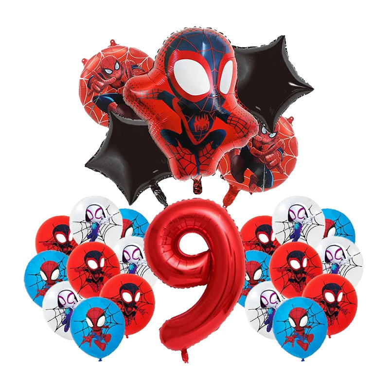 Spiderman Birthday Decorations New Spiderman Aluminum Film Balloon Disposable Tableware Party Plates Straw Supplies Baby Shower