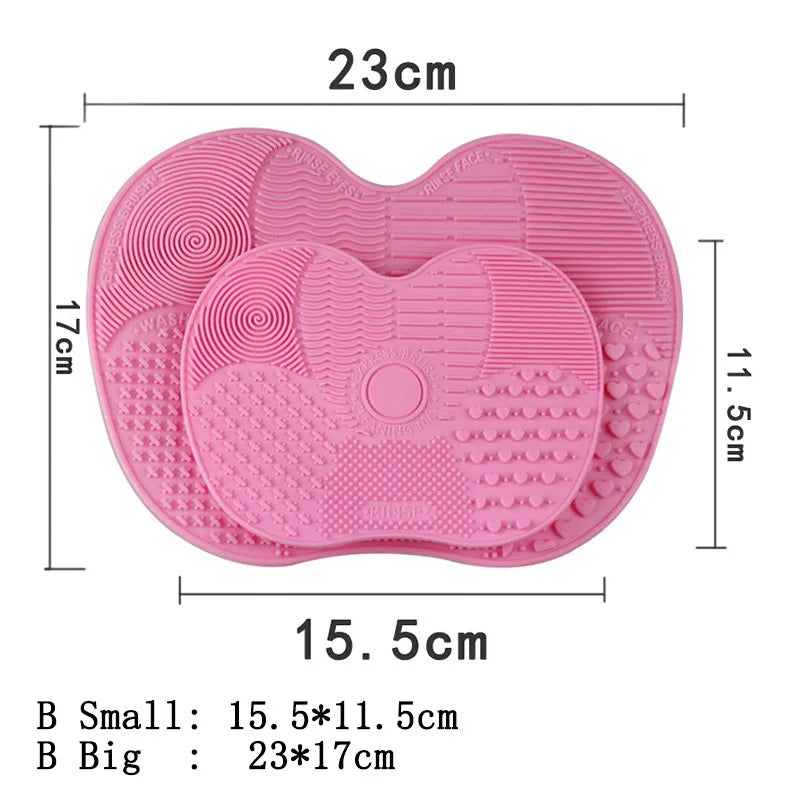 Scrubbing Pad Cosmetic Brush Cleaning Pad Silicone With Suction Cup Apple Cleaner Cleaning Scrubbing Pad Beauty Supplies