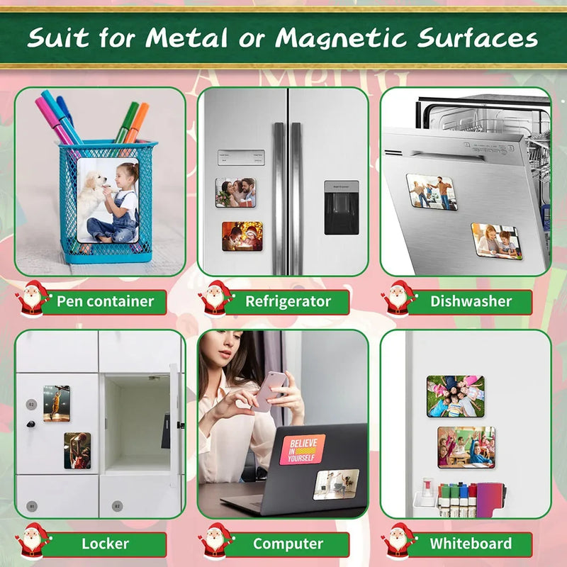 50pcs/Lot Sublimation Magnet Blanks Sublimation Blank Fridge Magnets Personalized for DIY Kitchen Office Decorative