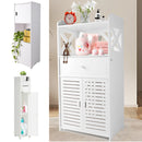 Bathroom Cabinet 3 Tier Storage Cabinet Organizer with Door Bathroom Furniture Free-standing Toilet Storage Cabinet