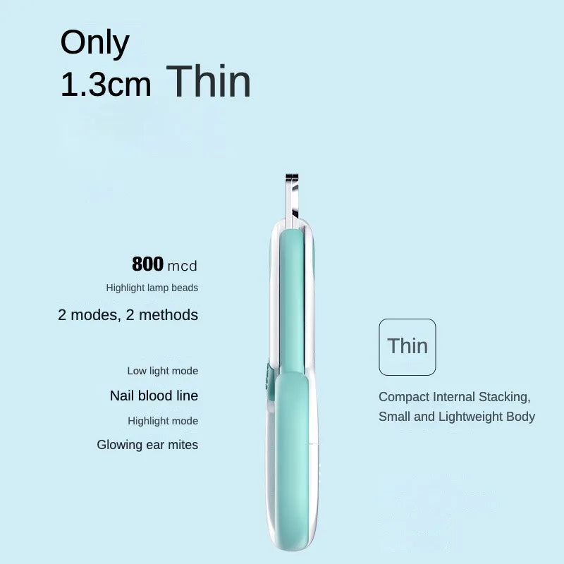 Mini Pet Nail Trimmer, Suitable for Cats and Dogs, LED Illumination, Lightweight and Portable, Accurate Bloodline Positioning