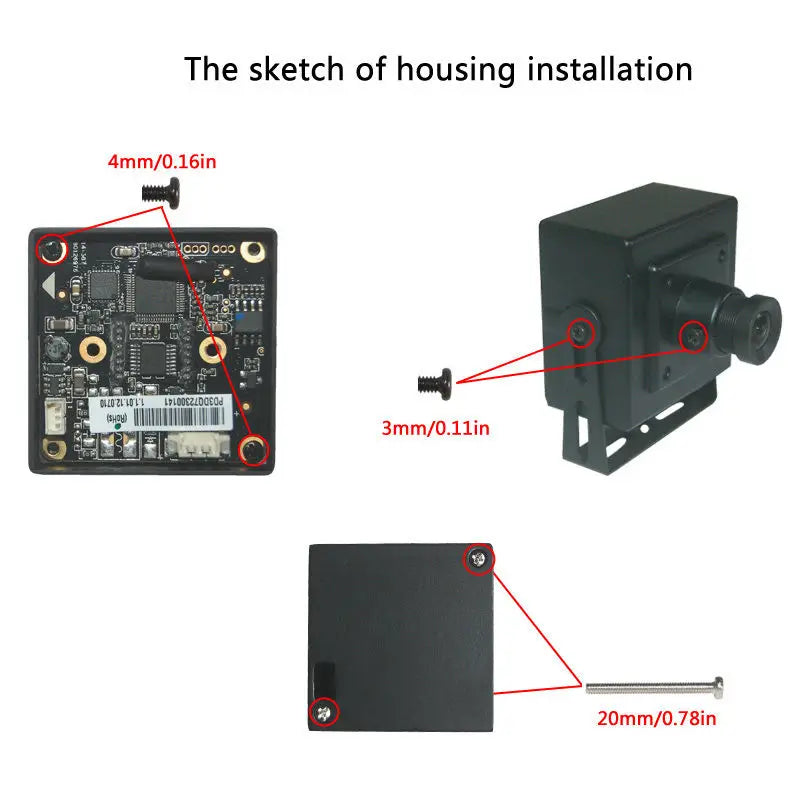 CCTV Metal Mini Box Camera Housing / Case For Sony CCD 38x38 AHD 1080P IP Cam PCB (No Lens Camera Board) DVR Surveillance System