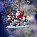 2D Christmas Tree Pendant 2D Flat Acrylic Xmas Tree Hanging Ornaments Cartoon Home Decor New Year Christmas Gifts