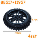 MOC Technical Tire Wheel Cross Hole Set Motorcycle Tyre & Rim Car Truck Wheels Hub Bricks Construction Building Blocks