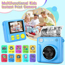 ortable travel toys, children's cameras, instant printing FHD selfies, digital cameras for children aged 3-12, Christmas and bir