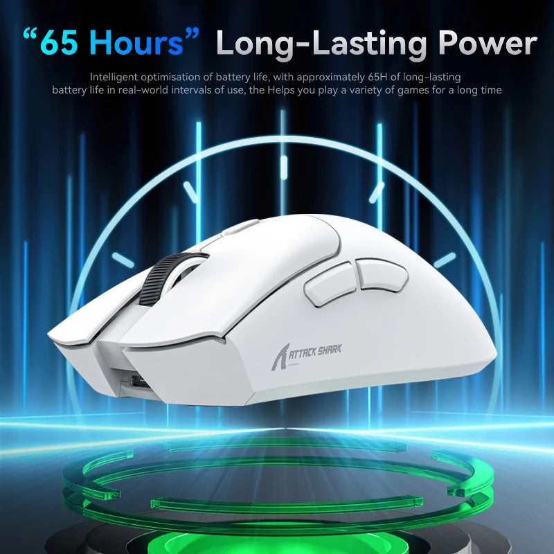 Attack Shark R1 Bluetooth Mouse,18000dpi,PAW3311,Wiredless Tri-mode Connection, Macro Gaming Mouse