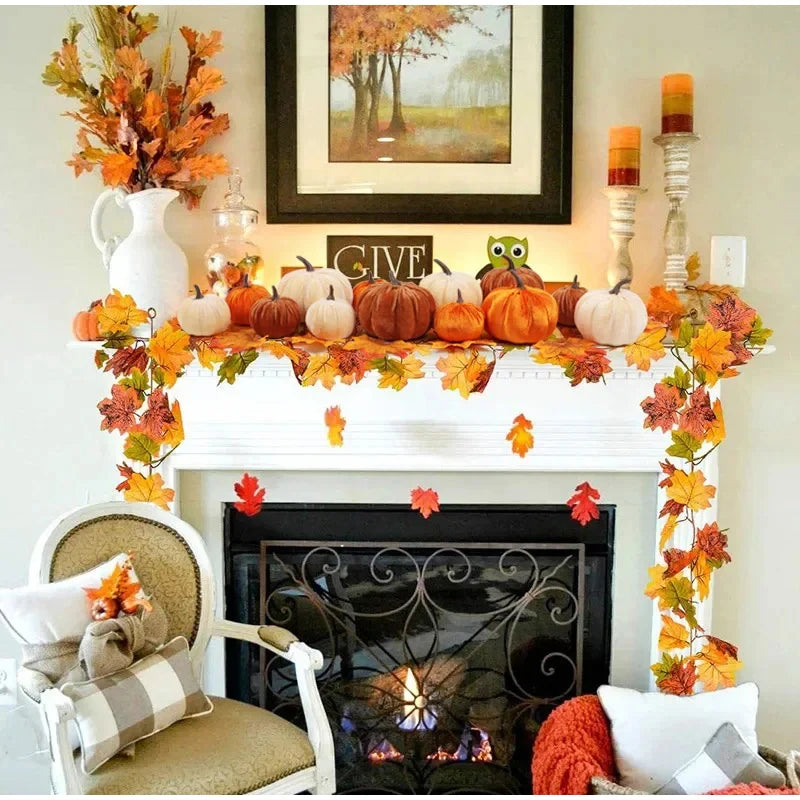 Halloween Artificial Pumpkin Ornaments Halloween Party Thanksgiving Dinner Table Decoration Autumn Fall Home DIY Craft Wreath