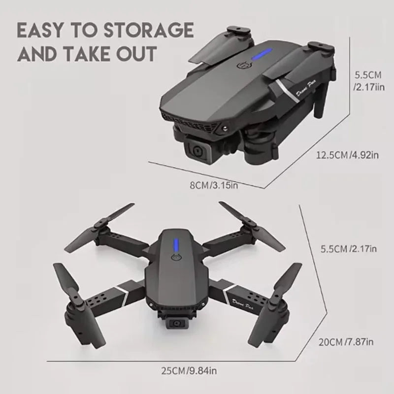 E88 Professional Wide Angle RC Dron HD 4K Camera Mode Foldable Helicopter Aircraft Quadcopter Drone Kid Gift Toys