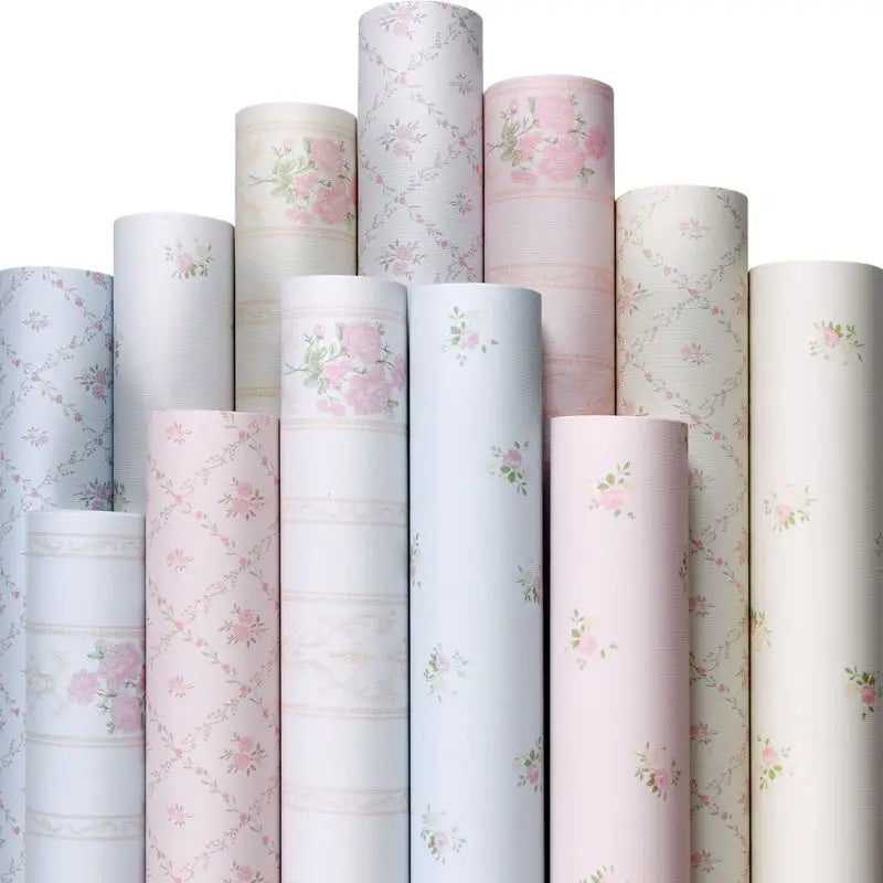 Wallpaper Self-adhesive Bedroom Warm Waterproof and Moisture-proof Pastoral Flower Background Wall Room Decoration Sticker