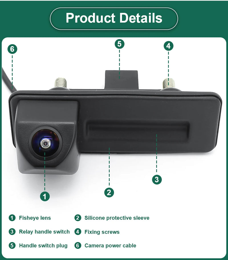 GreenYi 170° 1920x1080P HD AHD Vehicle Rear View Camera For VW Skoda Octavia 2 3 A5 Skoda Fabia Yeti Superb Roomster Audi A1 A3