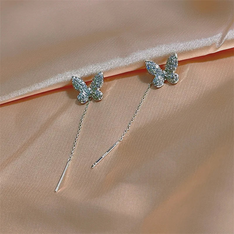 Irregular Liquid Metal Cross Moonstone Dangle Earrings Young Girl Trend Metal Cross Moonstone Drops Earrings Jewelry Wholesale