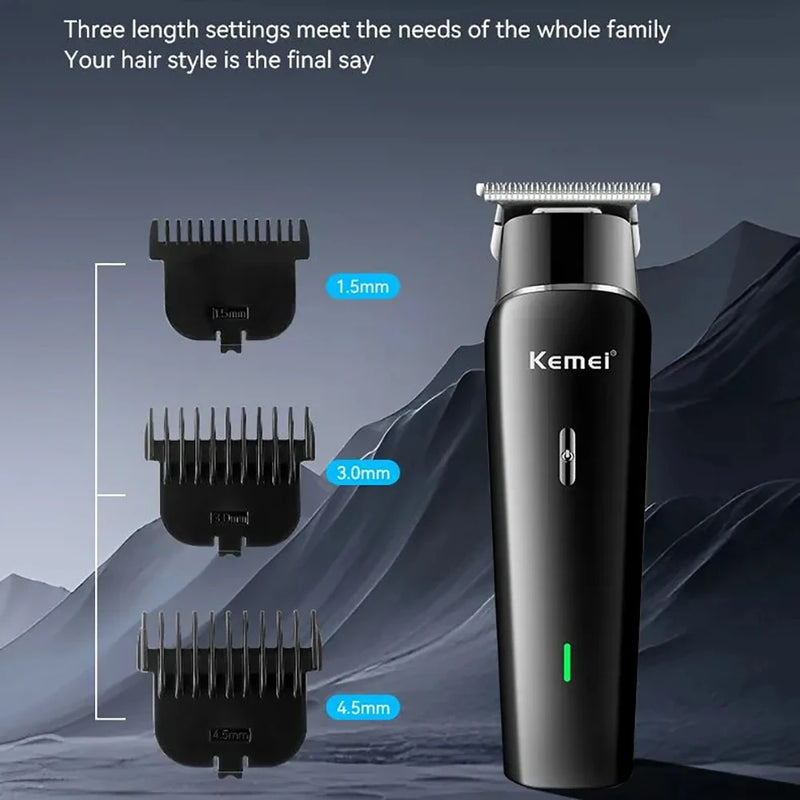 Kemei KM-1115 Fast Usb Charging Rechargeable Hair Trimmer USB Low Noise Professional Cordless Portable Men's Hair Cut Clipper