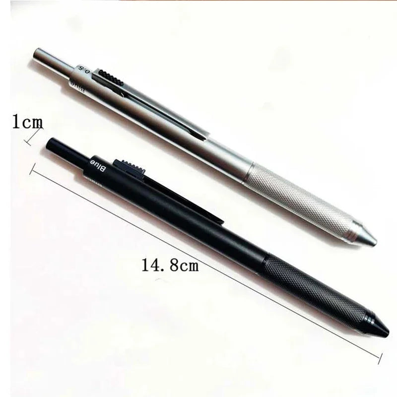 4 In 1 Multicolor Metal Pen with 3 Colors Ball Pen Refills and Automaticl Pencil Lead Students School Supplies Stationery Gifts