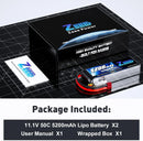 1/2units Zeee 11.1V 50C 5200mAh 3S Lipo Battery with Deans Plug Soft Case for RC Car DJI Quadcopter Airplane Helicopter  Drones