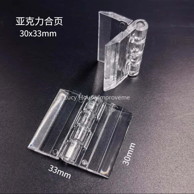 10Pcs/5pcs/set 25X33MM/30X34MM/45X38MM Transparent Plastic Folding Hinges Durable Clear Acrylic Hinge Tools