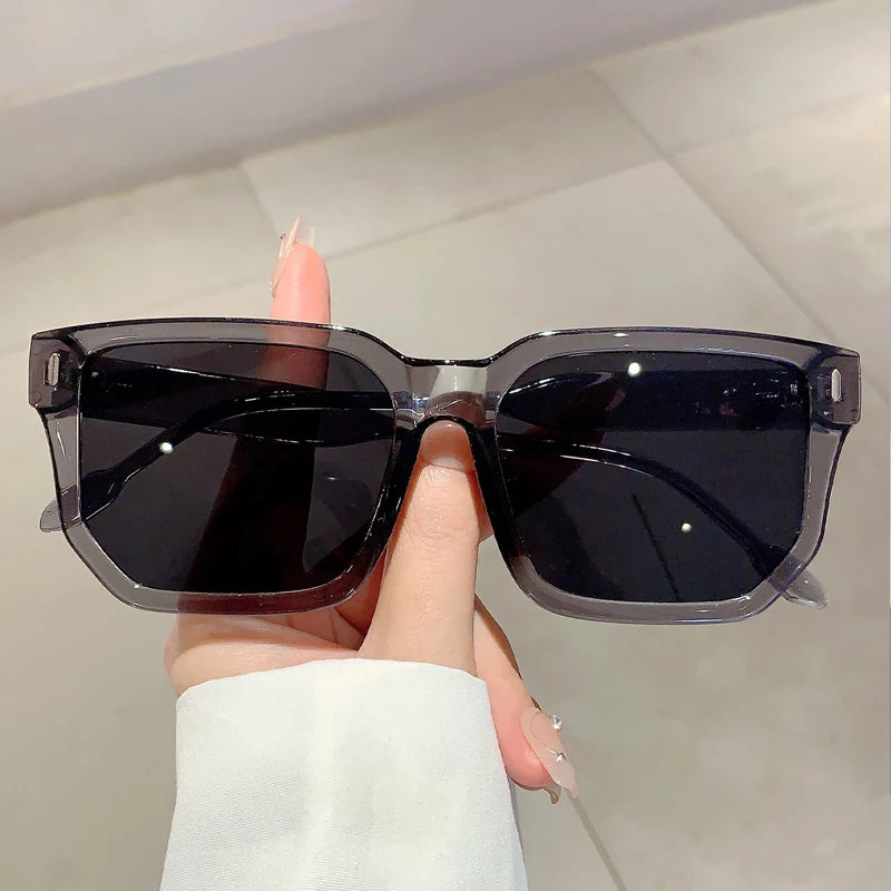 KAMMPT Oversized Square Sunglasses 2024 New Stylish Korean Style Vintage Women Shades Trendy Brand Design UV400 Outdoor Eyewear