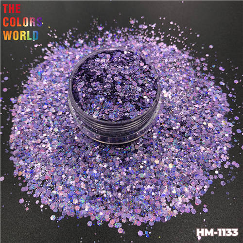 TCT-415 Mix Color Chunky Shinning Laser Nail Glitter Nail Art Decoration Body Art Tumbler Crafts Accessories Festival Supplier