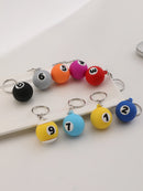 9pcs PVC Billiard Keychain Fashion Cute Cartoon Colorful Bag Key Chain Keyring Ornament Bag Purse Charm Accessories Easter Gifts