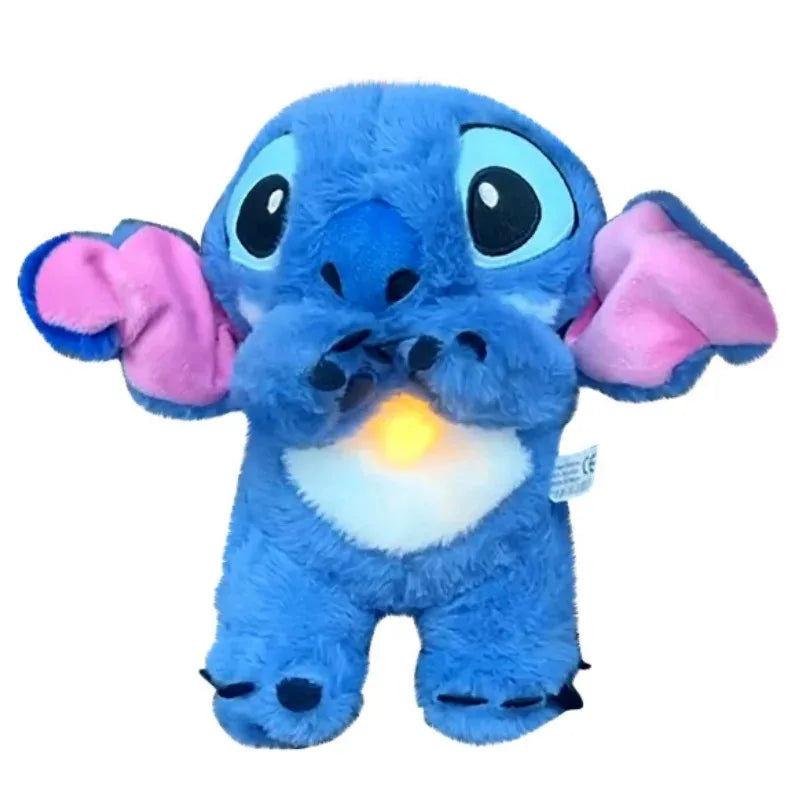 Stitch Doll Toys Baby Breathing Bear Plush Soothing Doll Soothing Music Sleeping Companion Sound And Light Plush Toys Kids Gift