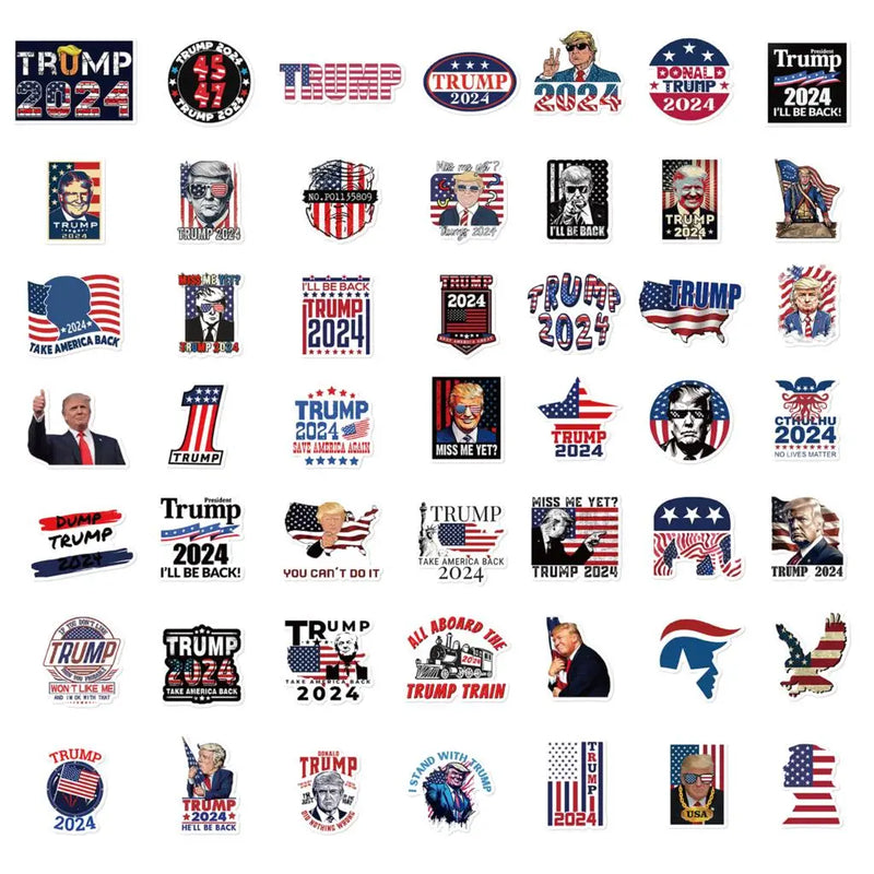 10/50PCS Funny Cartoon Trump Stickers Decorative DIY Phone Computer Laptop Motorcycle Waterproof Graffiti Sticker Packs