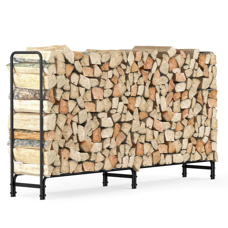 91.6” Metal Heavy Duty Firewood Log Rack Long Large Storage Holder Wood Stackers Garden Indoor