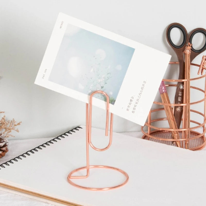 Nordic Paper Clip Table Card Memo Holder Stand Photo Clips Holder Message Folder Desk Stand for Paper Note Memory Photo