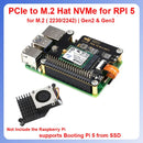 PCIe to M.2 HAT Raspberry Pi 5 NVME High Speed Expansion Board Gen 2 3 with 16P Cable GPIO Header Active Cooler for RPI 5 Pi5