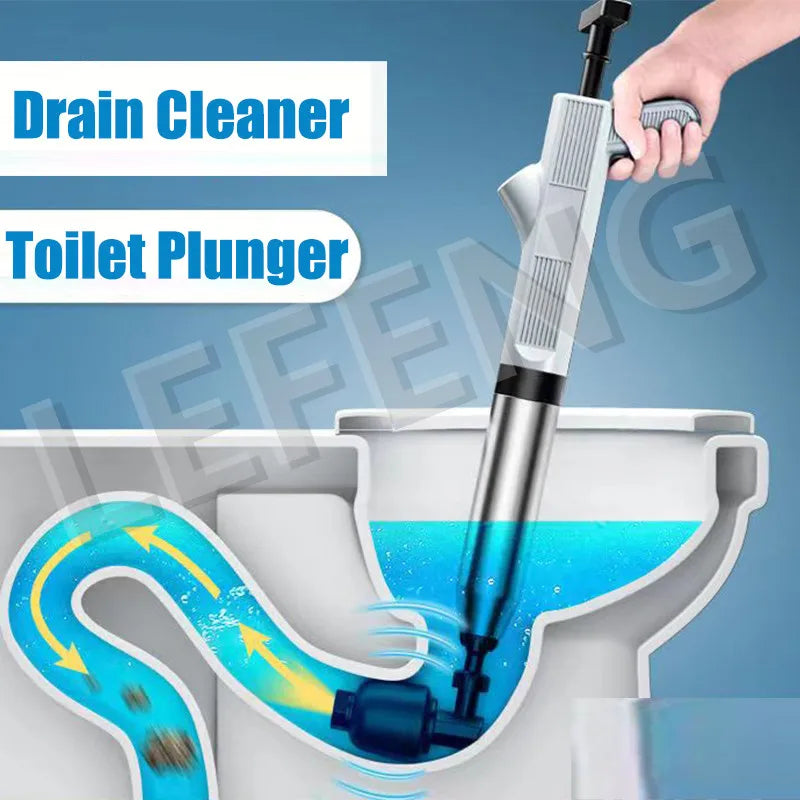 Professional High Pressure Pipe Plunger Toilet Plungers Pump Air Blaster Hose Unblocker Opener Drain Sinks Cleaning Bathtub