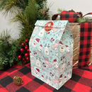 12Pcs Christmas Kraft Paper Gift Bags Snowflake Santa Claus Xmas Tree Candy Bag Cookies Packing Bags New Year Party Supplies