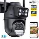 12MP 6K Security WiFi Camera Zoom Three Lens Dual Screens Outdoor PTZ  Cameras Auto Tracking 4K 8MP CCTV Video Surveillance Cam