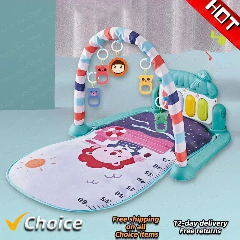 2024 New Hot Baby Toys Music Pedal Piano 0-1 Years Newborn Piano Play Mat Toddler Christmas Gift Maternity Products