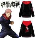 Anime Jujutsu Kaisen Itadori Yuji Cosplay High Neck Sweatshirt Pullover Jacket Coat Hoodie Winter Warm Hooded Christmas Costume