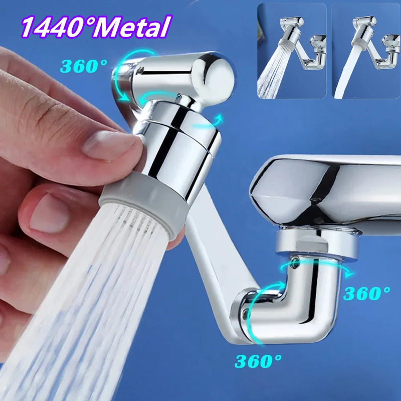 Metal Copper 1080° Rotation Faucet Aerator Extender Swivel Robotic Arm Faucets Sprayer Head Nozzle Kitchen Tap Saving Water