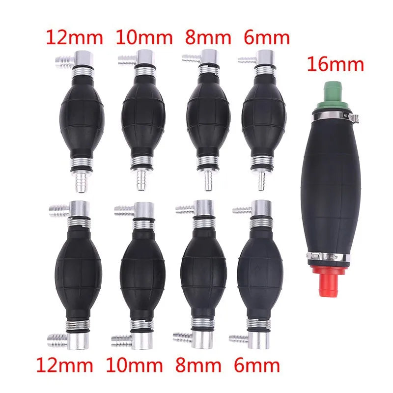 6mm/8mm/10mm/12mm Hand Fuel Pump Line Rubber Aluminum Hand Primer Bulb Diesel Oil Transfer Petrol for Car Boat Marine Outboard