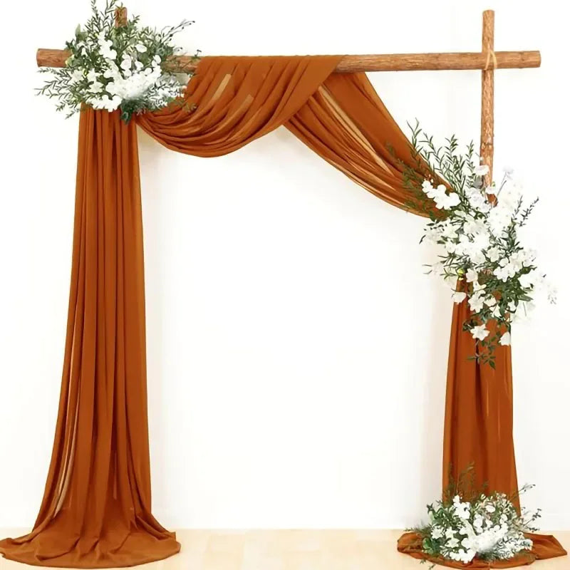 2pcs Sage Green Wedding Arch Chiffon Sheer Drapes ,Wedding Arch Drapes Sheer Backdrop Curtain for Wedding Ceremony Party Decor