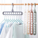 9-hole Clothes hanger organizer Space Saving Hanger multi-function folding magic hangers drying Racks Scarf clothes Storage
