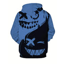 Sweatshirt Man Color Block Smile Print Cool Hoodies Y2k Blouse Pullover Kangaroo Pocket Long Sleeves Tops Fall Men's Clothing