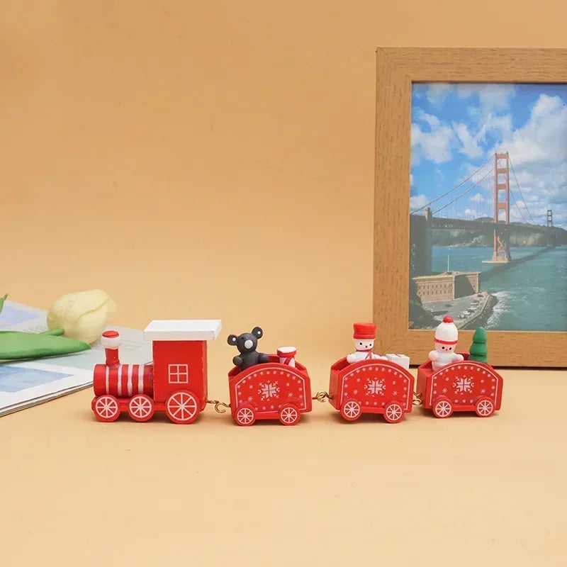 New Wooden/Plastic Train Christmas Ornament Merry Christmas Decoration for Home 2023 Xmas Gifts Noel Natal Navidad New Year 2024