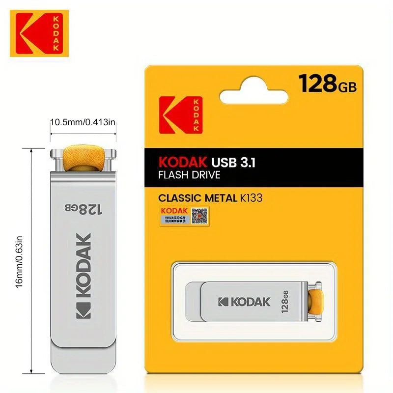 KODAK K133 Mini Metal USB Flash Drive 512GB 256GB 128GB 64GB Pendrive USB3.1 High Speed Memory Stick Unidad Flash for Laptop PC